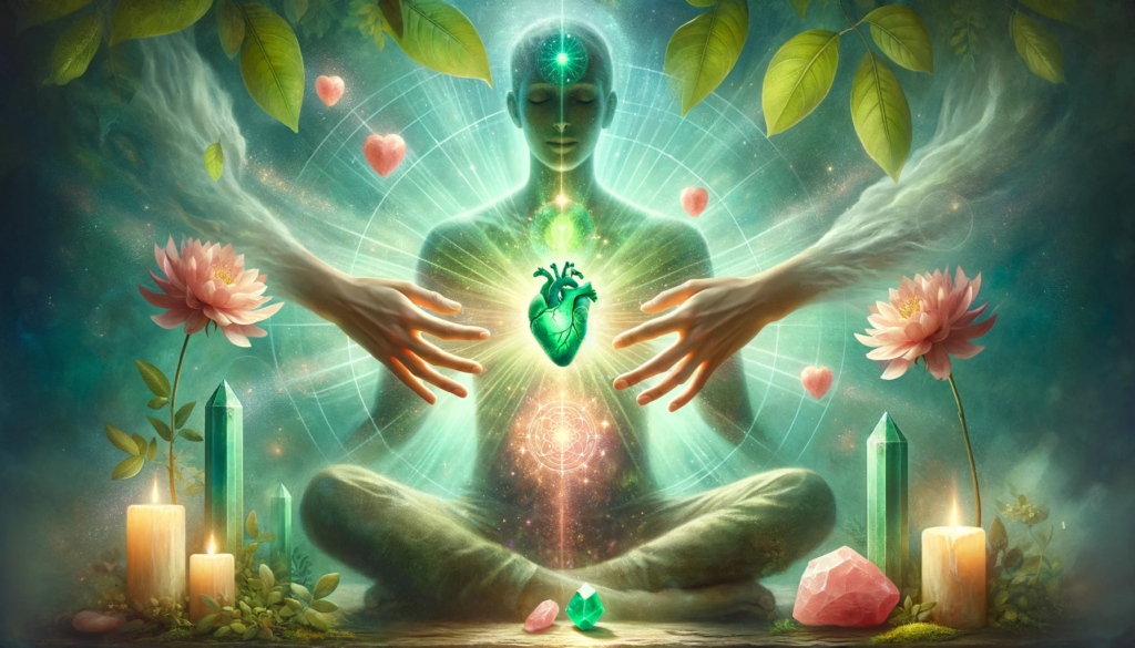 An image representing the Heart Chakra (Anahata), symbolizing love, compassion, and emotional balance in the human energy system.